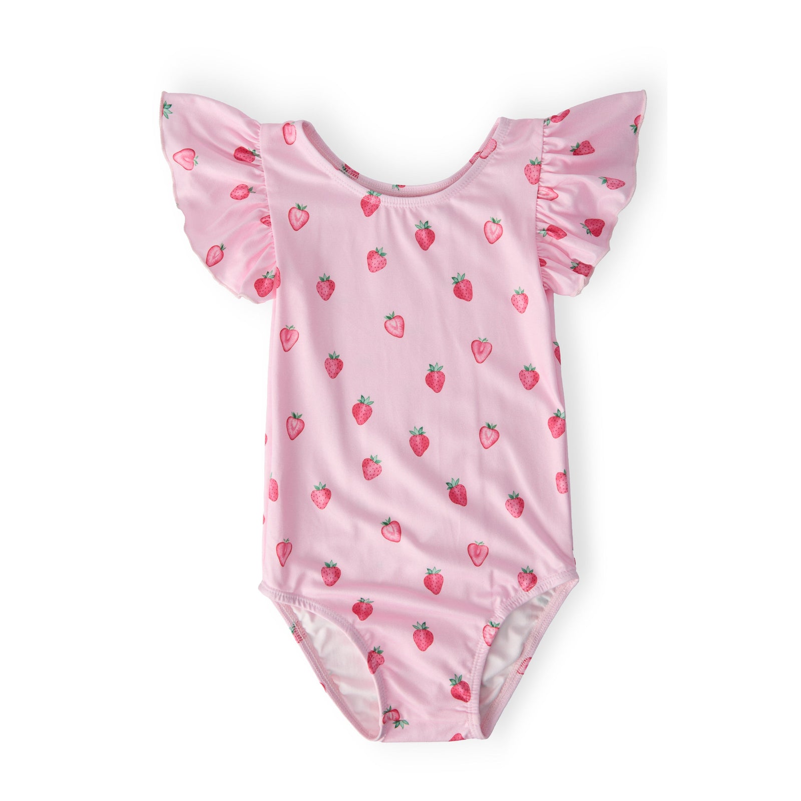 Sweet Strawberries S/S Flutter Sleeve Leotard