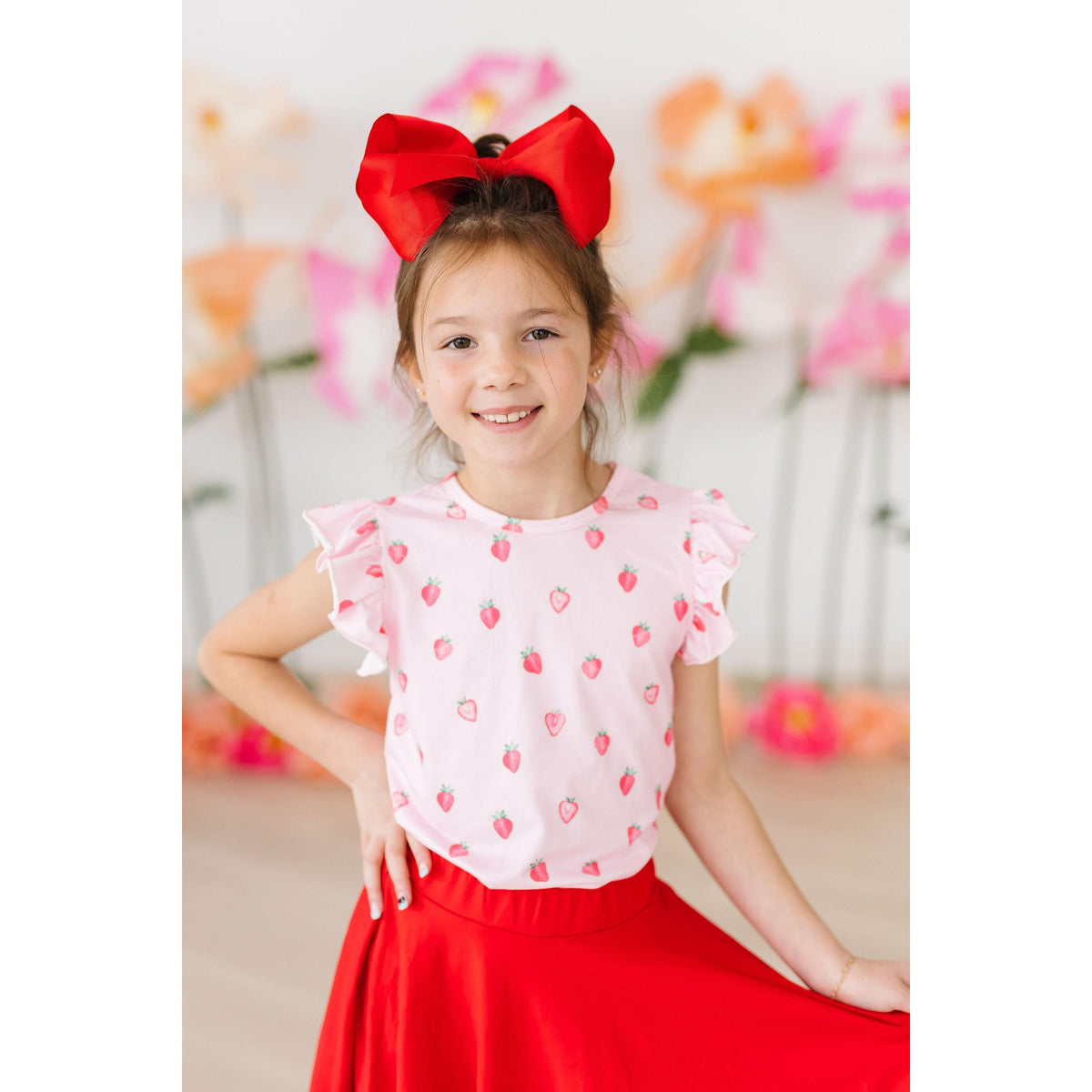 Sweet Strawberries S/S Ruffle Tee