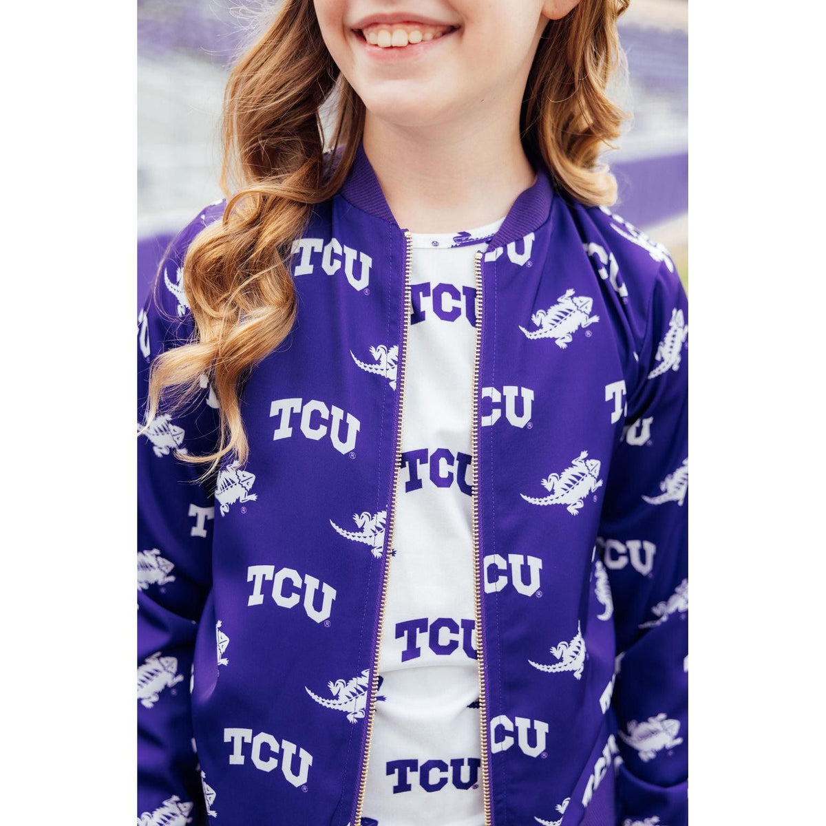 TCU Purple Frog Satin Jacket