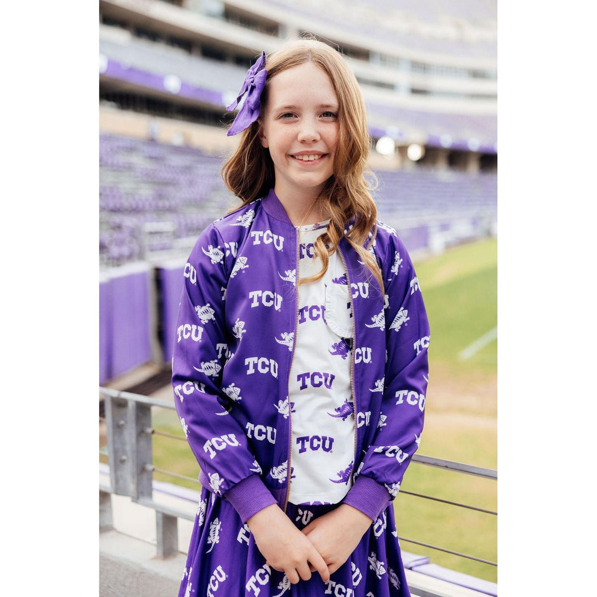 TCU Purple Frog Satin Jacket