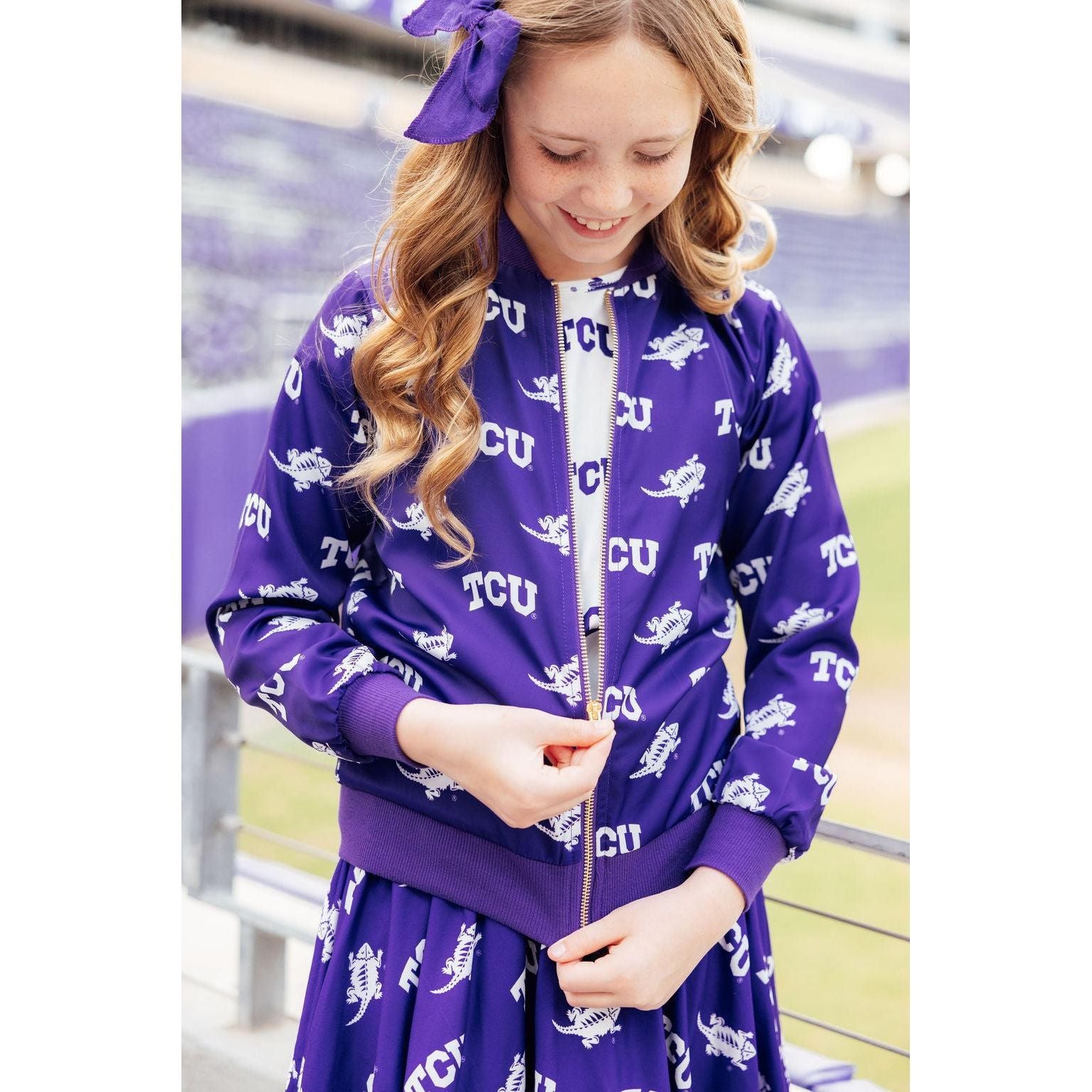 TCU Purple Frog Satin Jacket