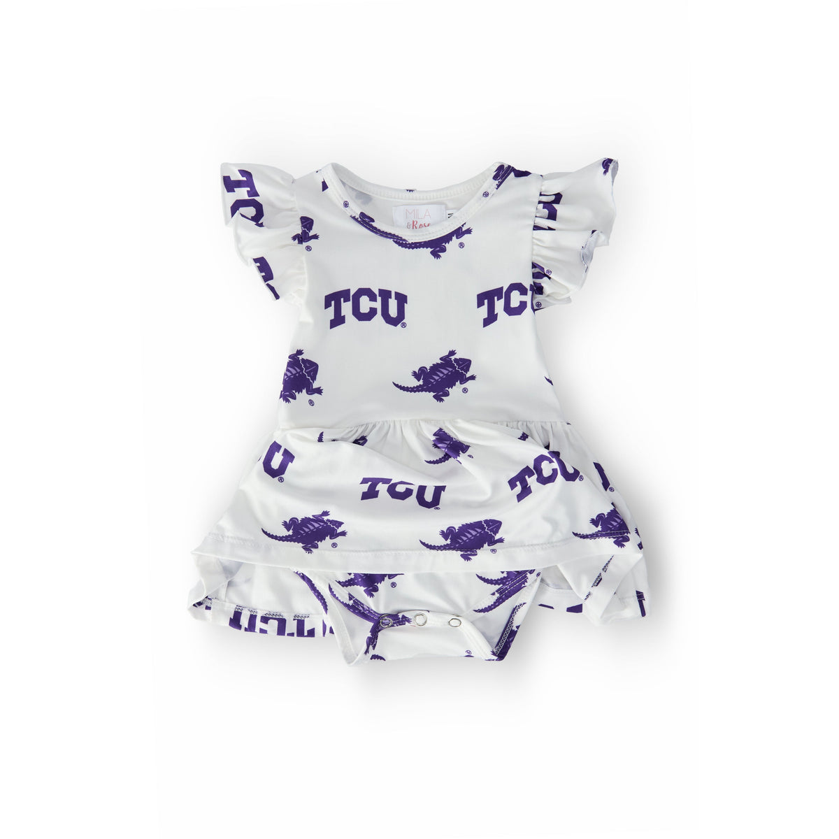 TCU White Frog Flutter Twirl Bodysuit