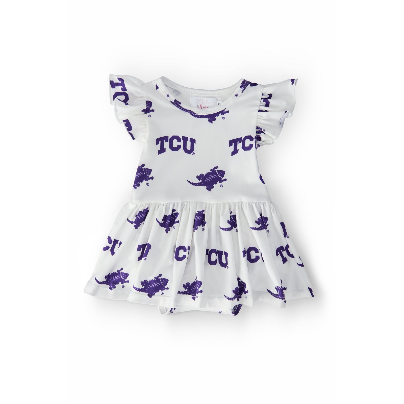 TCU White Frog Flutter Twirl Bodysuit