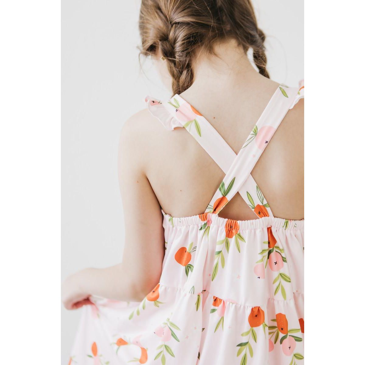 Tangerine Ruffle Cross Back Dress