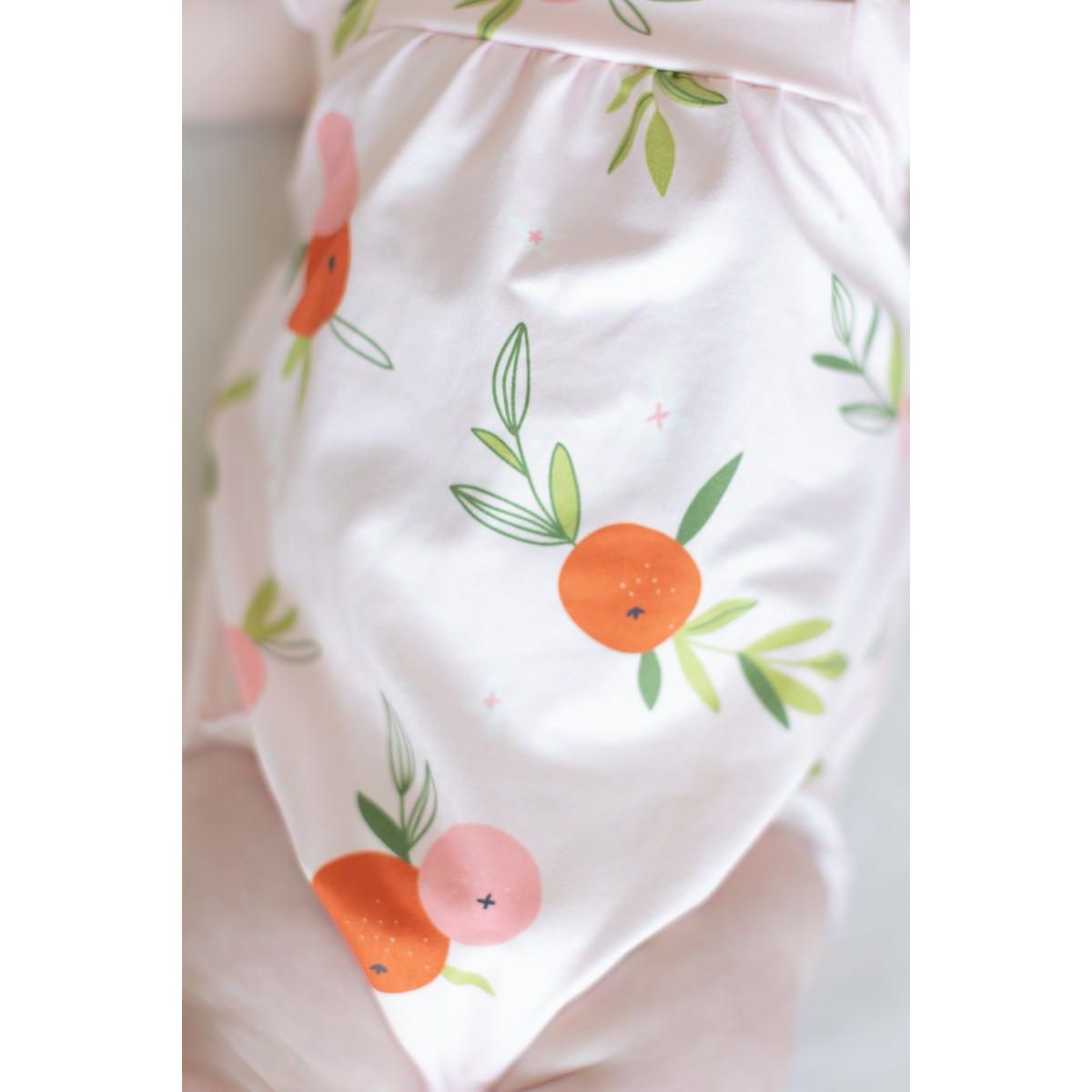 Tangerine Ruffle Cross Back Romper