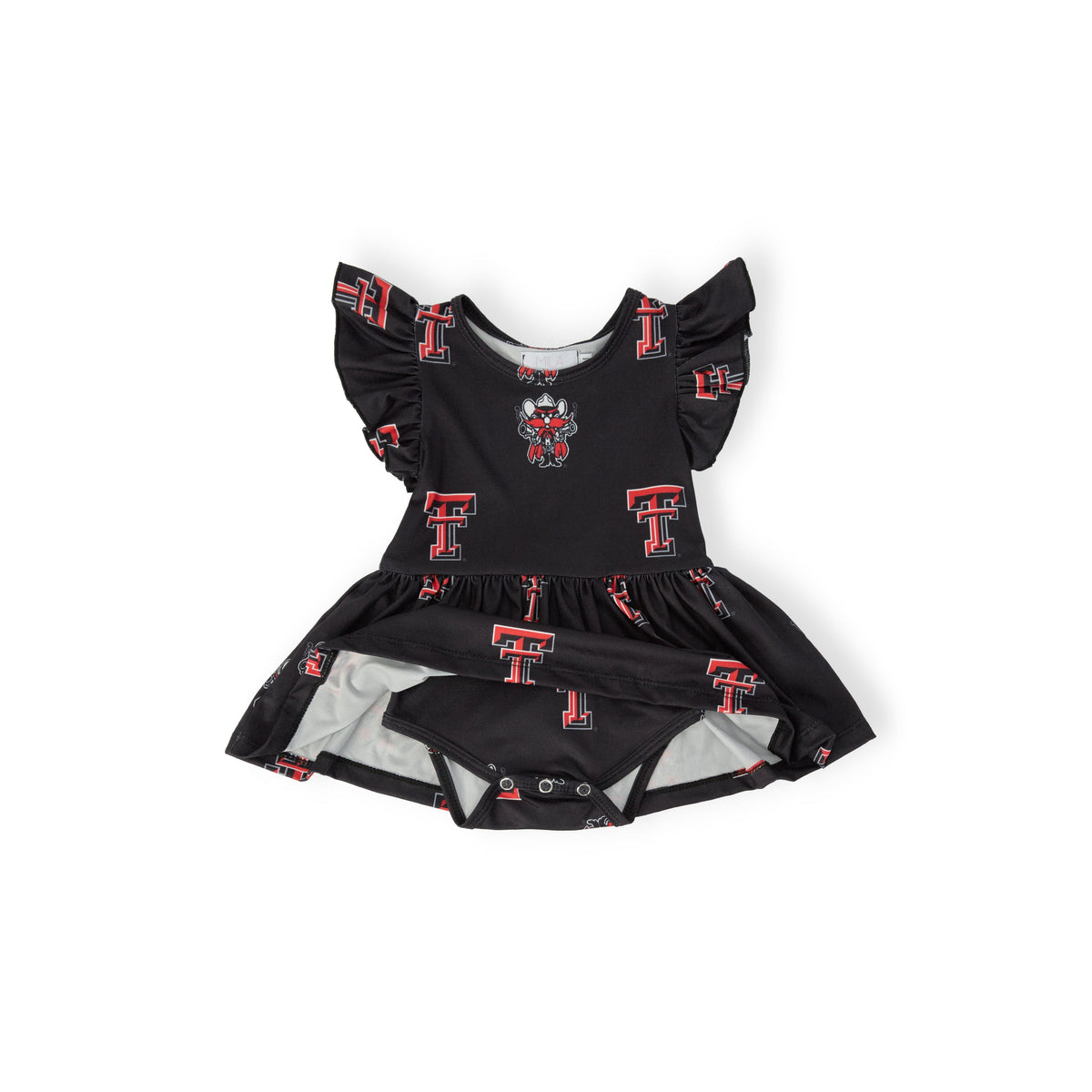 Texas Tech Black Raider Red Flutter Twirl Bodysuit