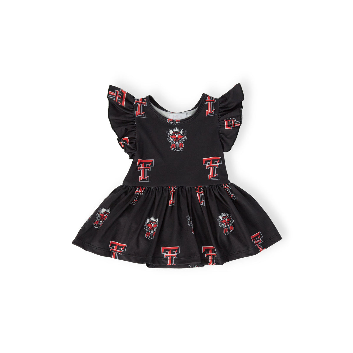 Texas Tech Black Raider Red Flutter Twirl Bodysuit
