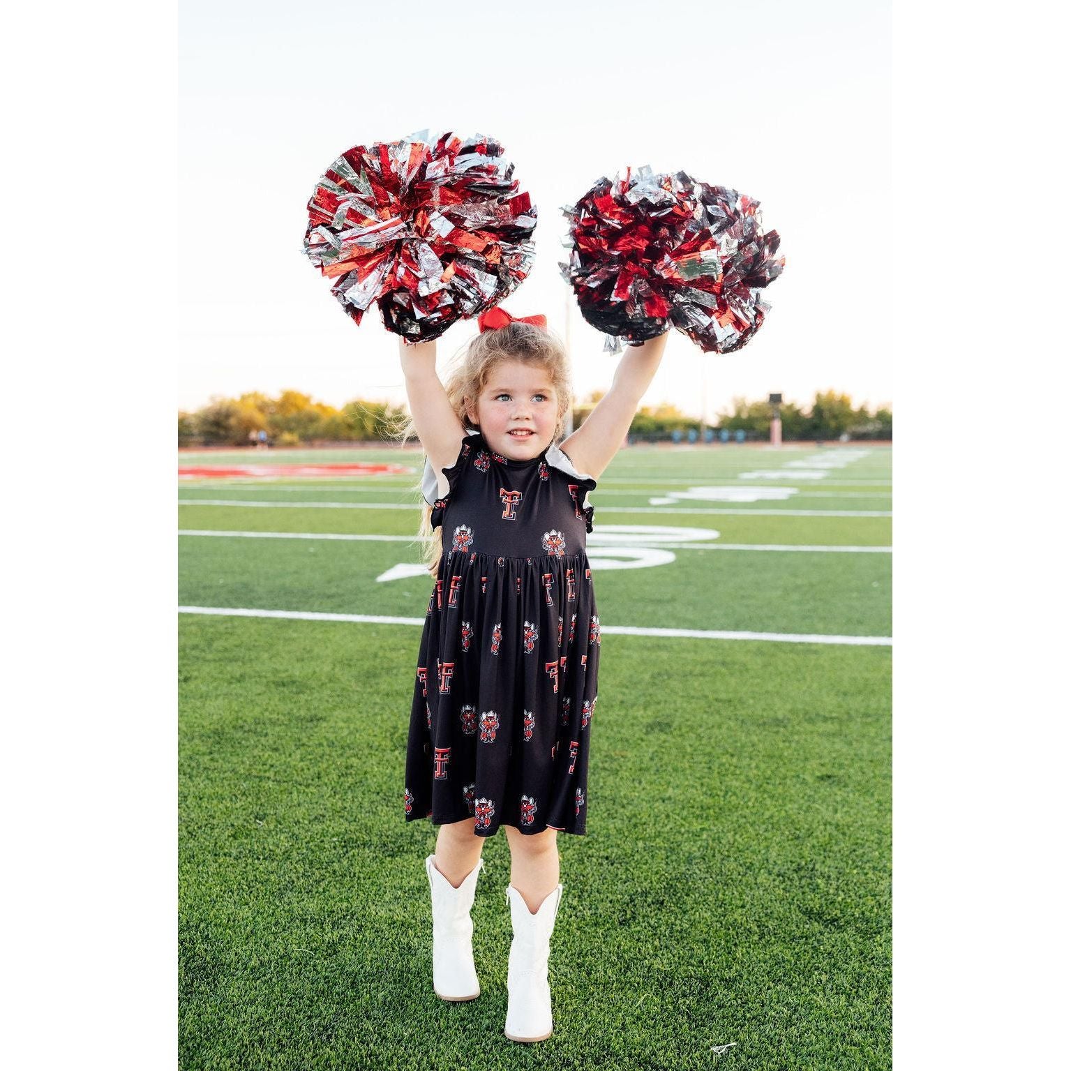 Texas Tech Black Raider Red Flutter Twirl Dress