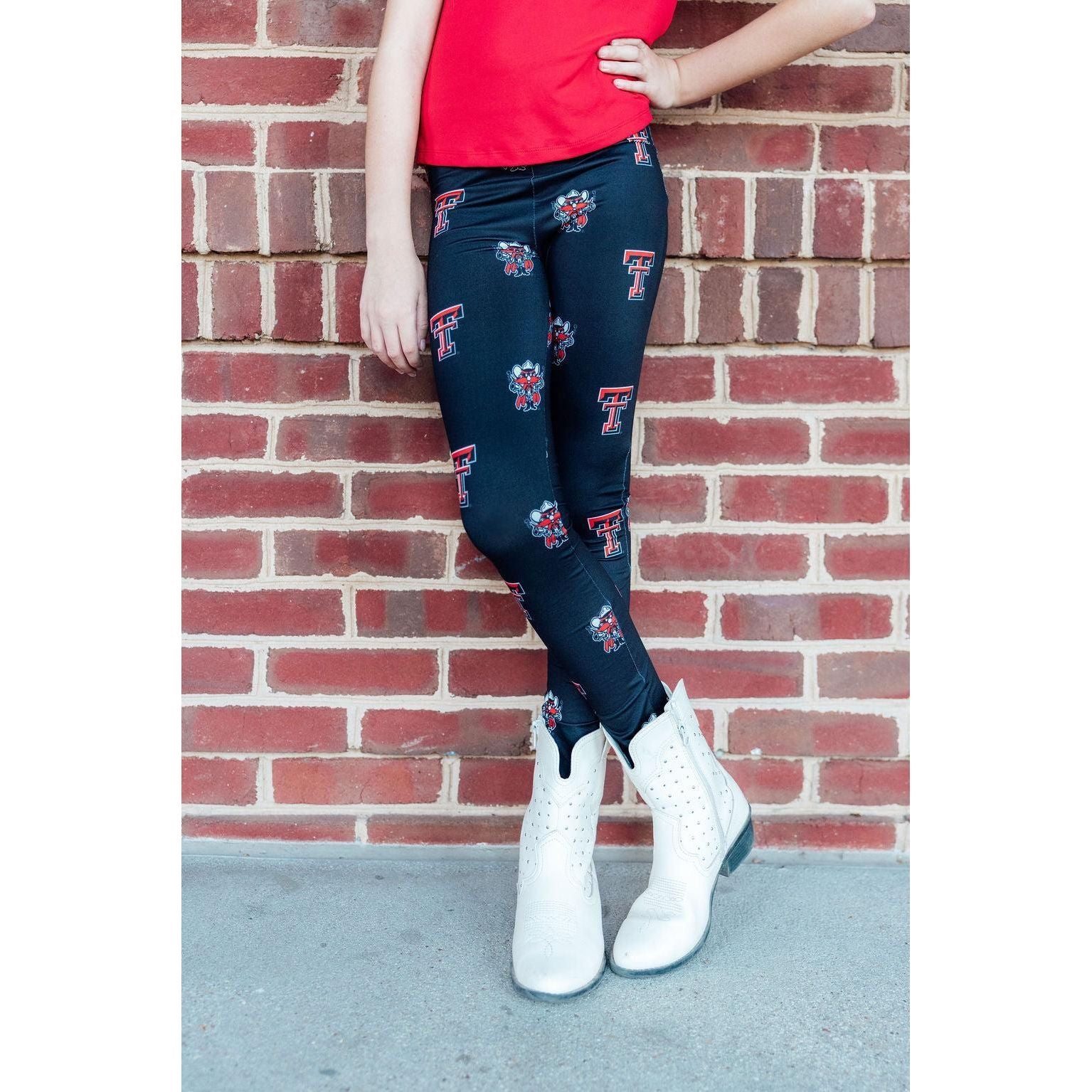 Texas Tech Black Raider Red Leggings