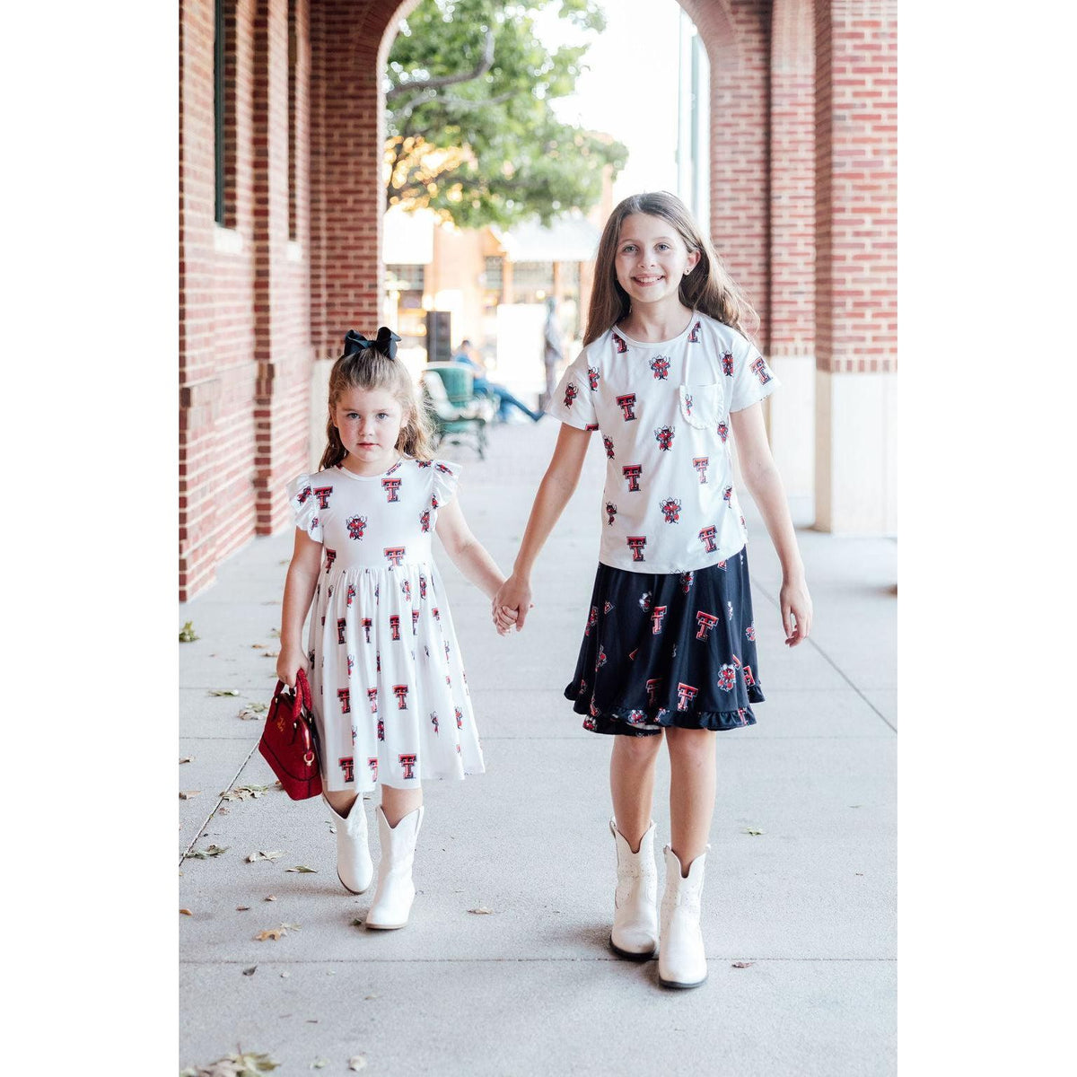 Texas Tech White Raider Red Ruffle Pocket Tee