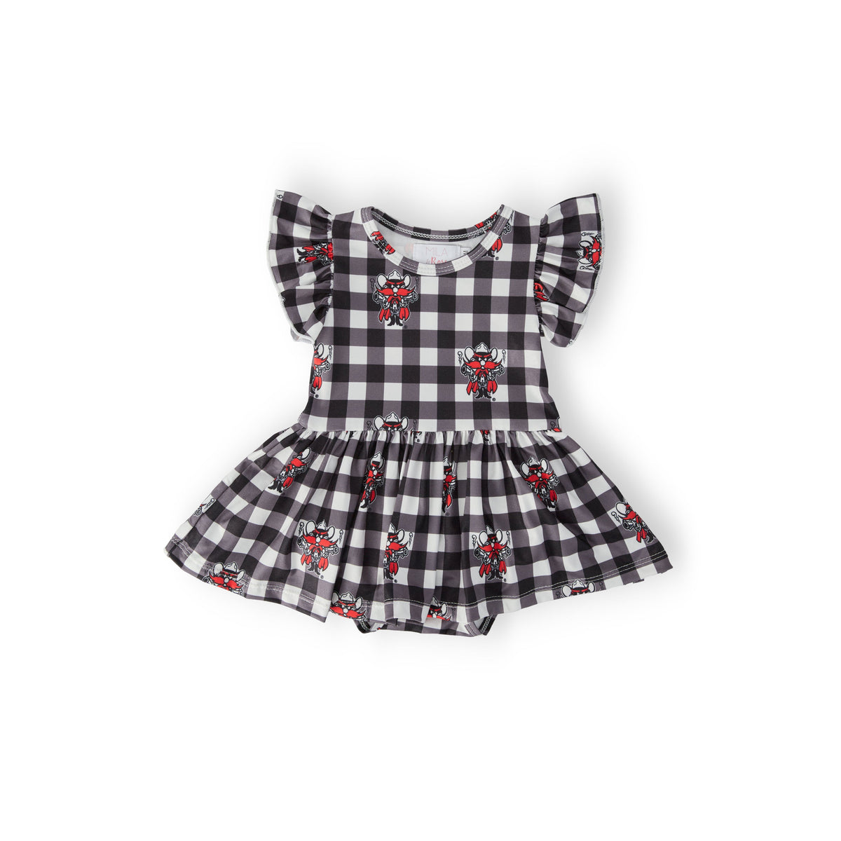 Texas Tech Plaid Raider Red Flutter Twirl Bodysuit