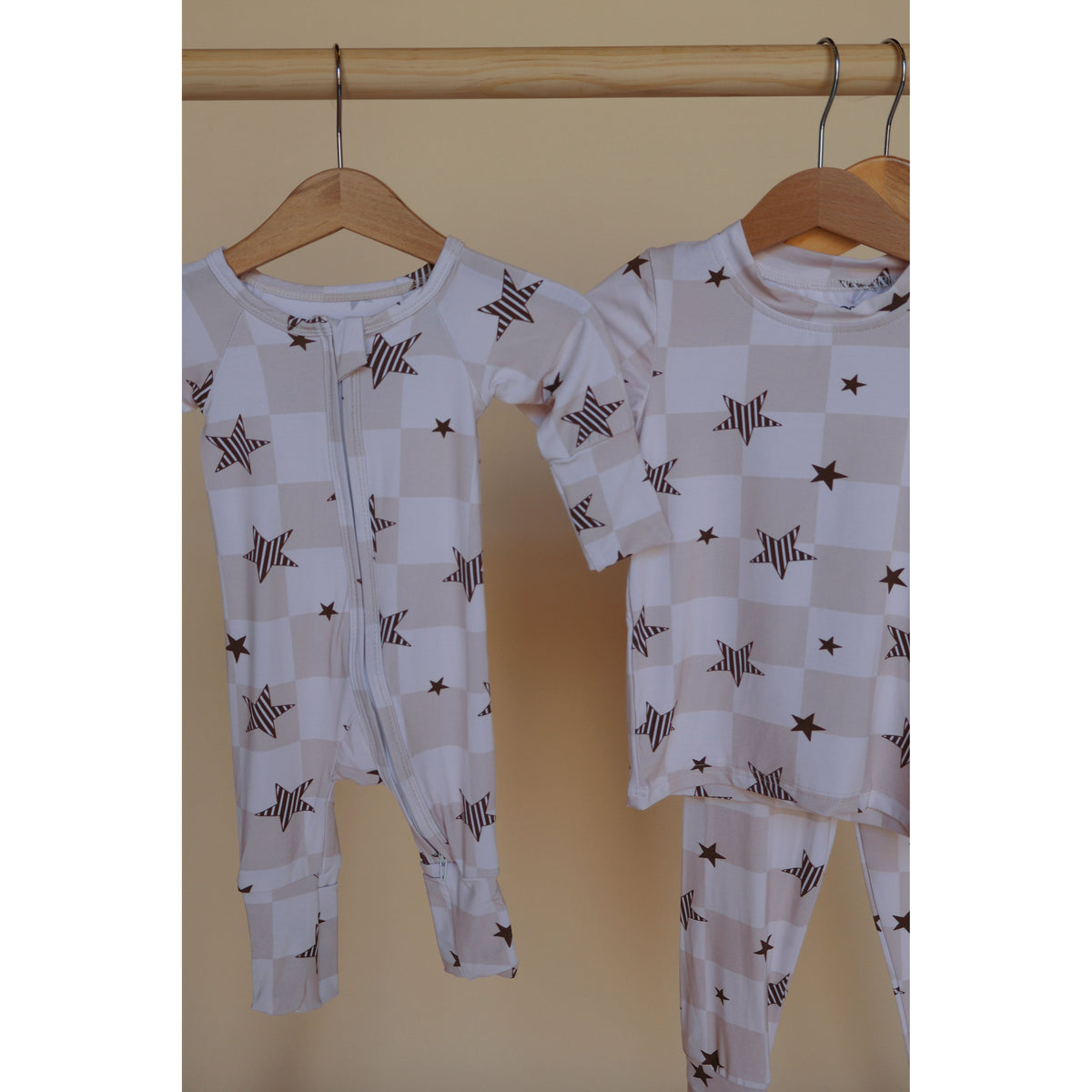 Checker Stripe Stars Bamboo Pjs
