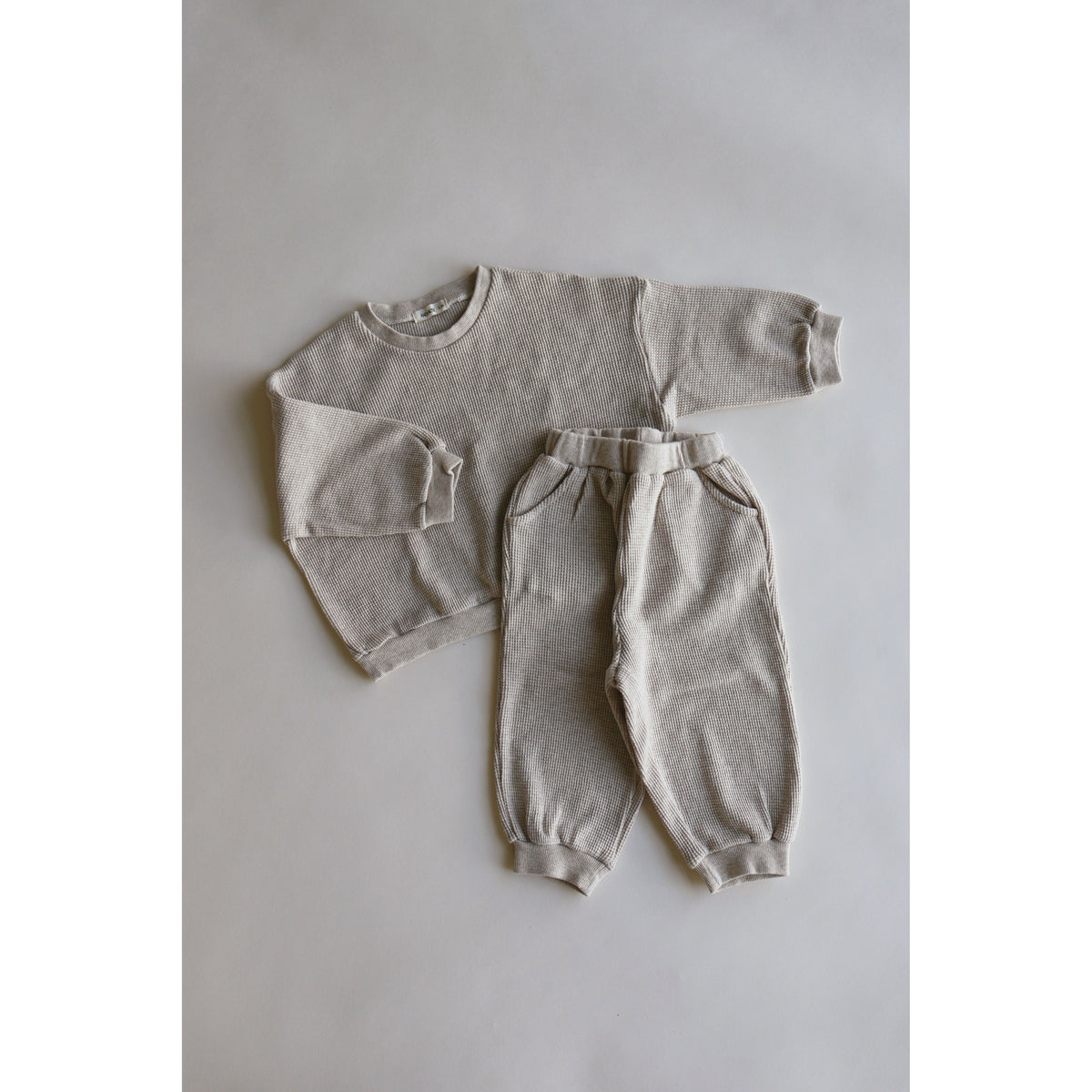 Kids Waffle Jogger Two Piece Set