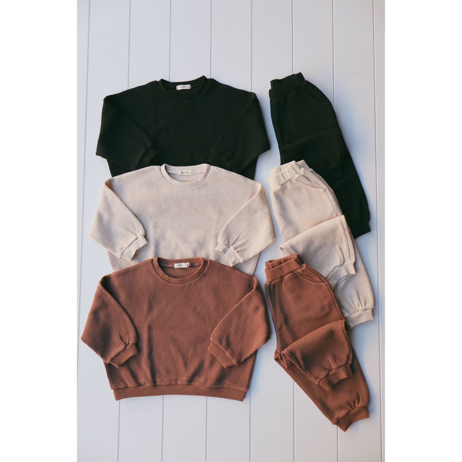 Kids Waffle Jogger Two Piece Set