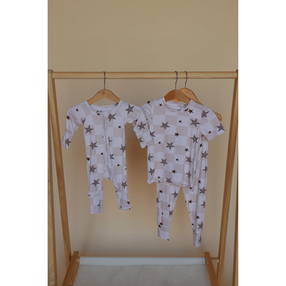 Checker Stripe Stars Bamboo Pjs
