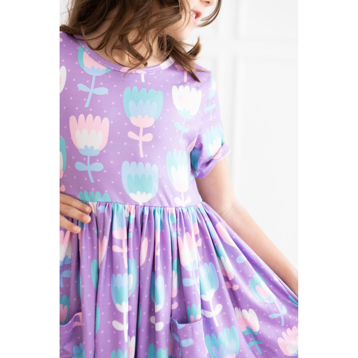 Too Cool Tulips S/S Pocket Twirl Dress
