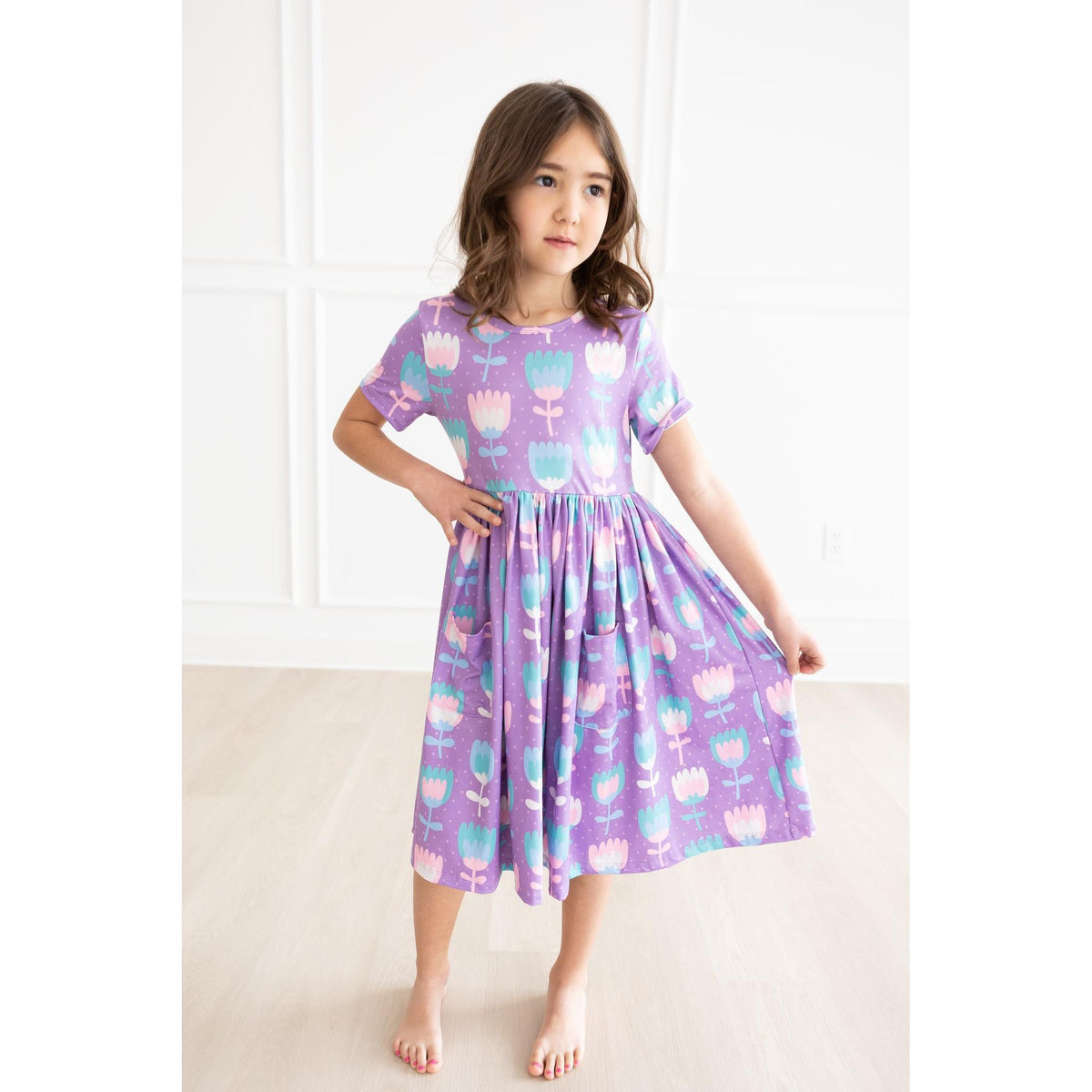 Too Cool Tulips S/S Pocket Twirl Dress