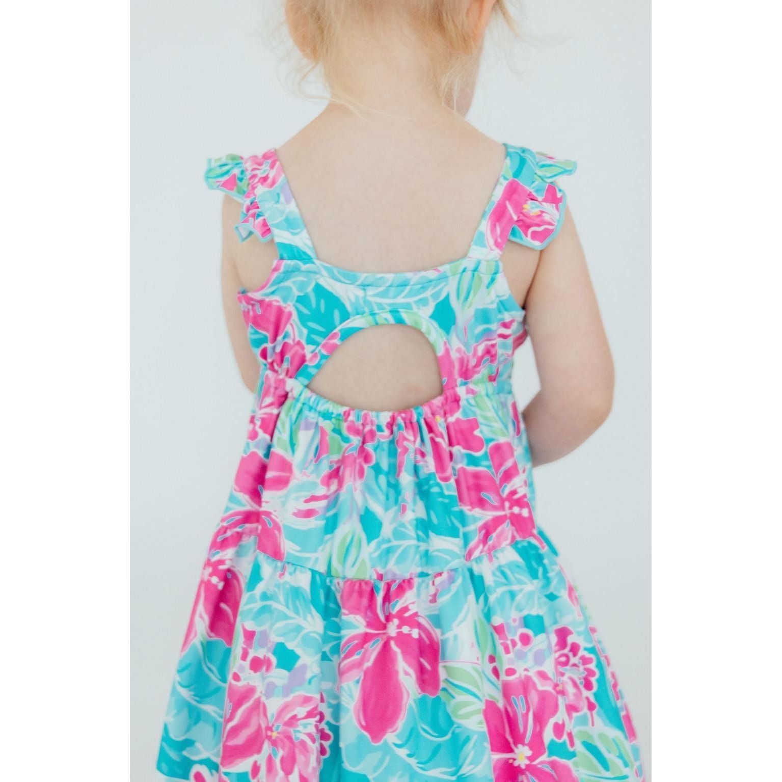 Tropical Punch Ruffle Maxi Dress