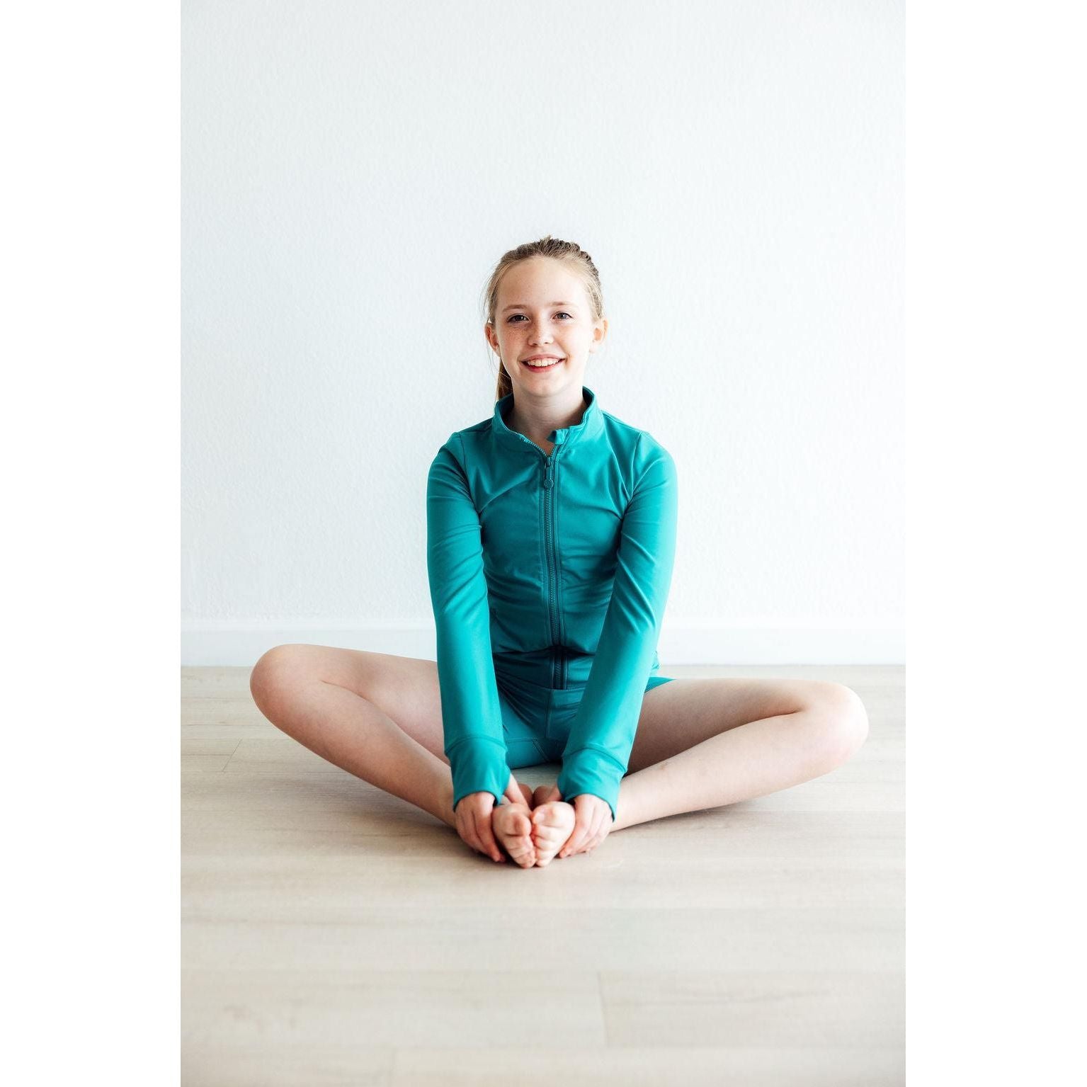 Turbo Teal Active Shorty Shorts