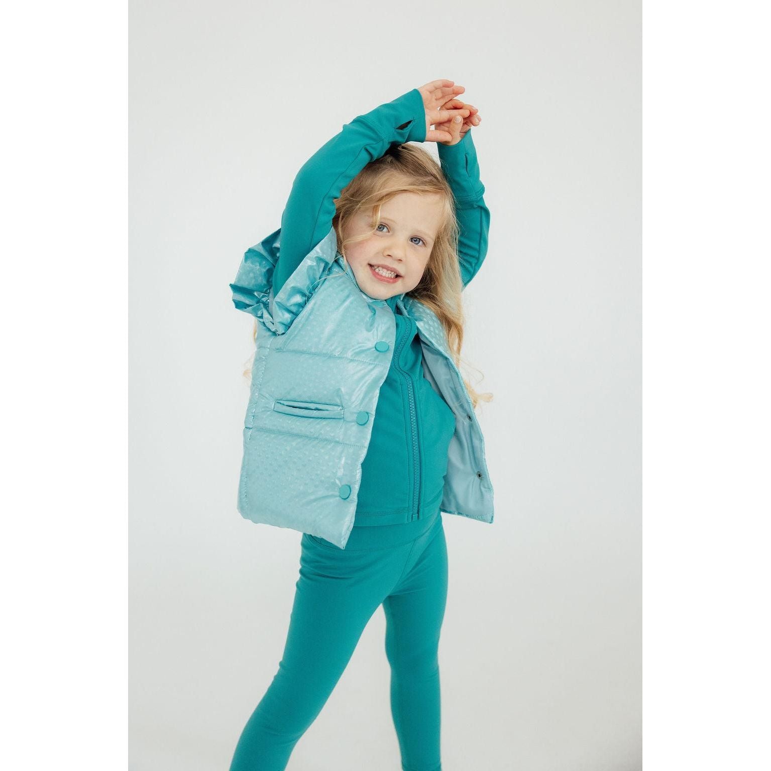 Turquoise Dot Puffer Vest
