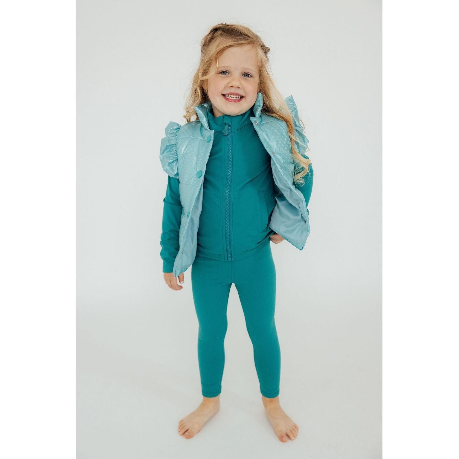 Turquoise Dot Puffer Vest