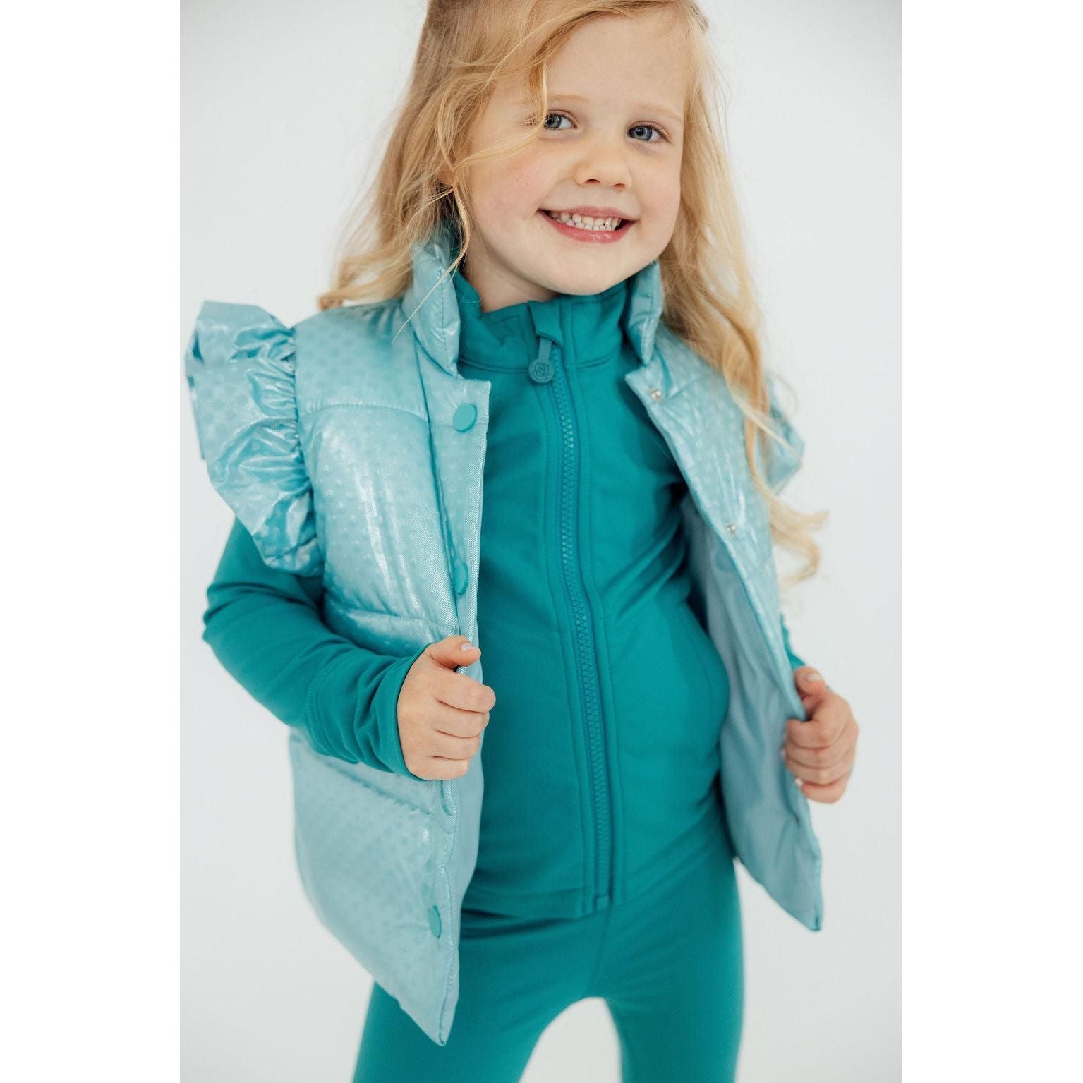 Turquoise Dot Puffer Vest