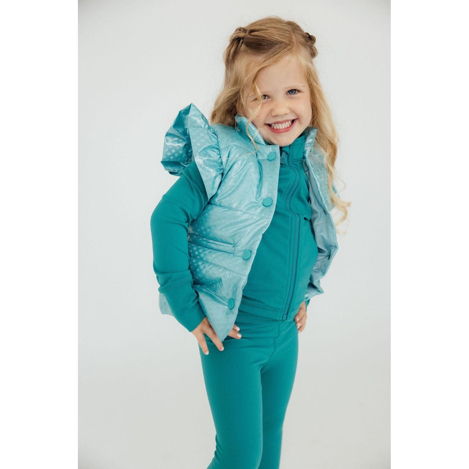 Turquoise Dot Puffer Vest