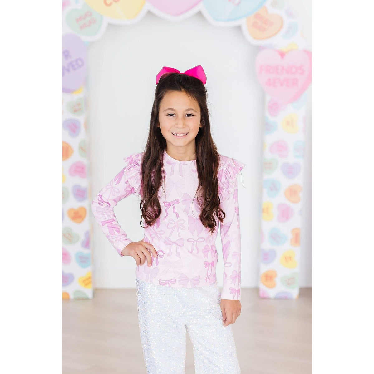 Twinkle Ties L/S Ruffle Tee