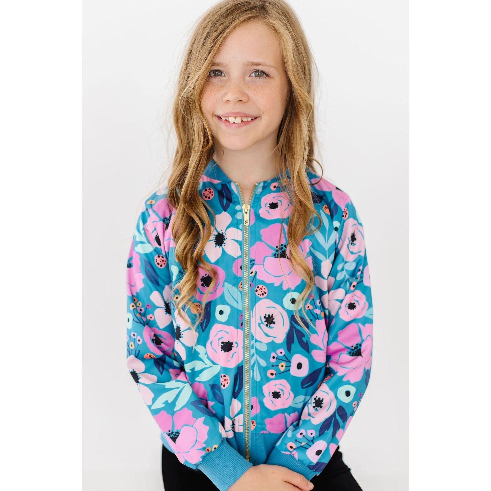 Twirling in Teal Satin Jacket