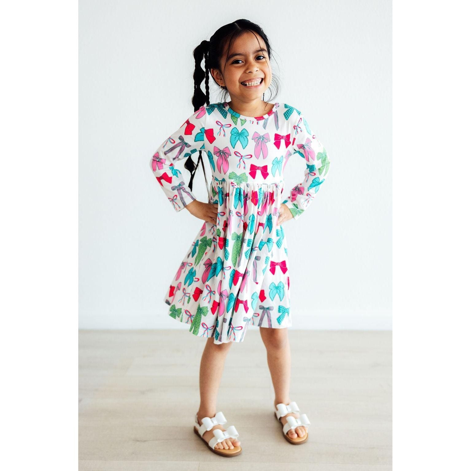 Twirls & Ties L/S Pocket Twirl Dress