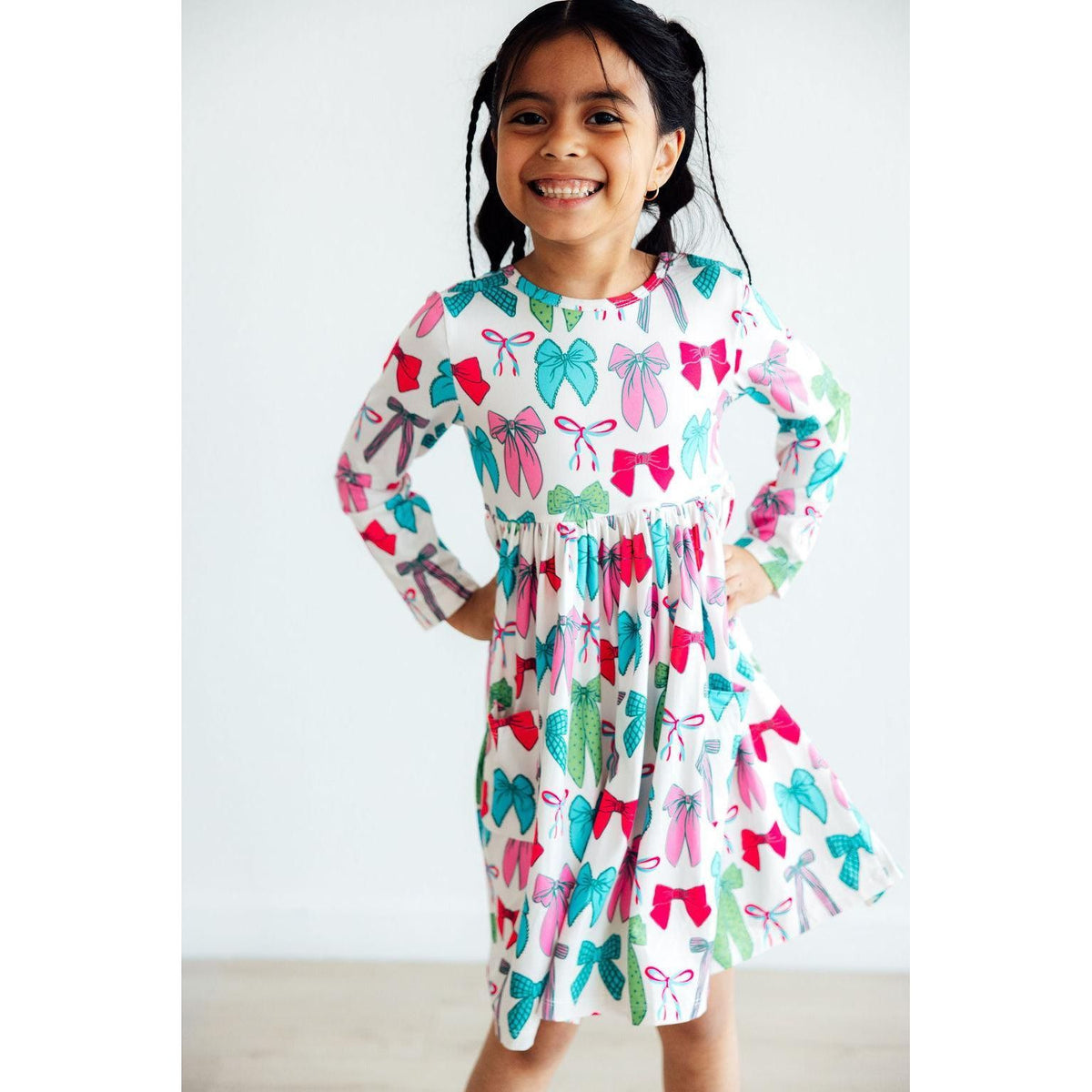 Twirls & Ties L/S Pocket Twirl Dress