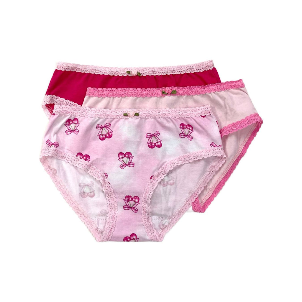 girls underwear set in sweet cherry
