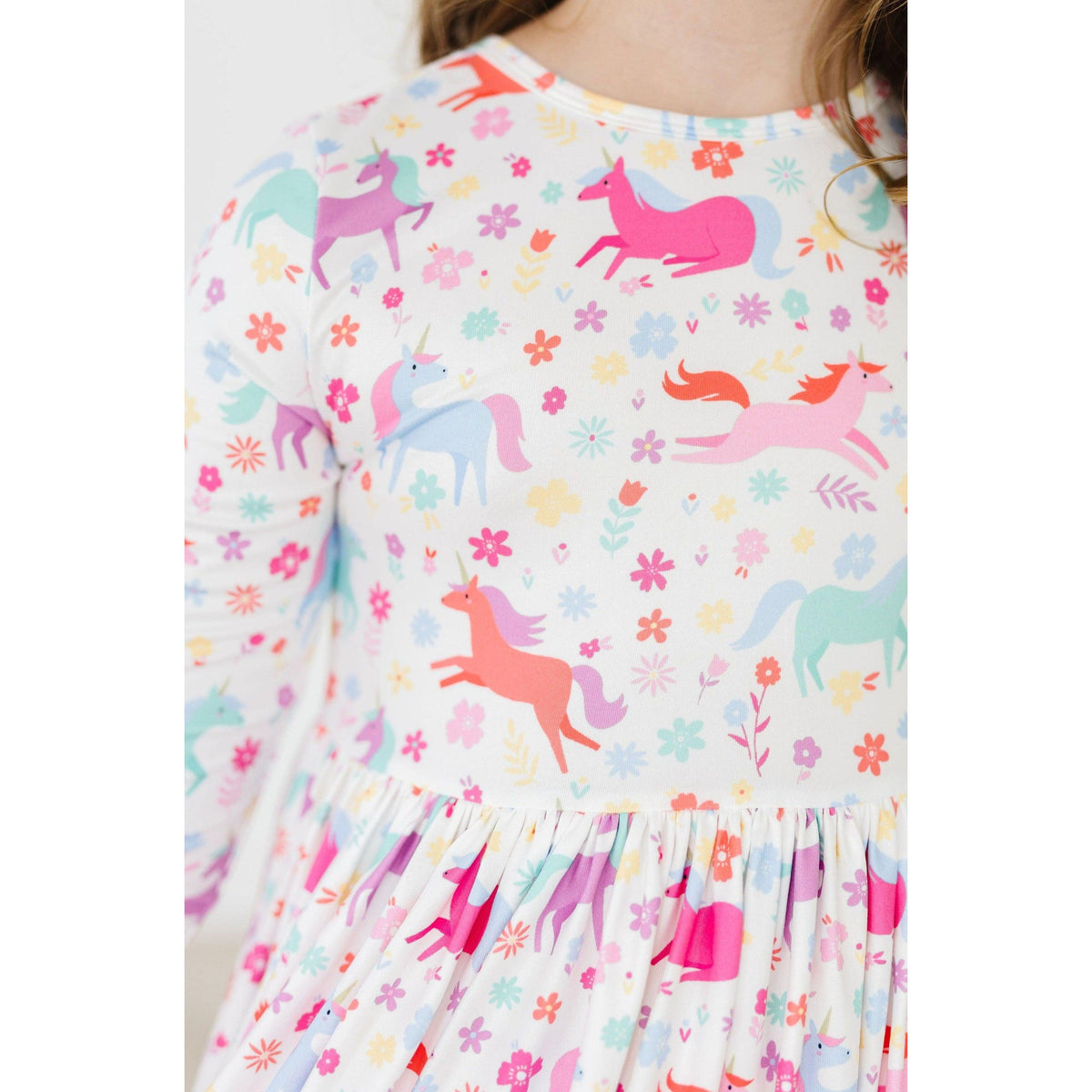 Unicorn Wish 3/4 Sleeve Pocket Twirl Dress