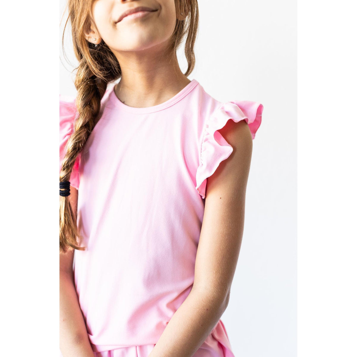 Bubblegum Pink S/S Ruffle Tee