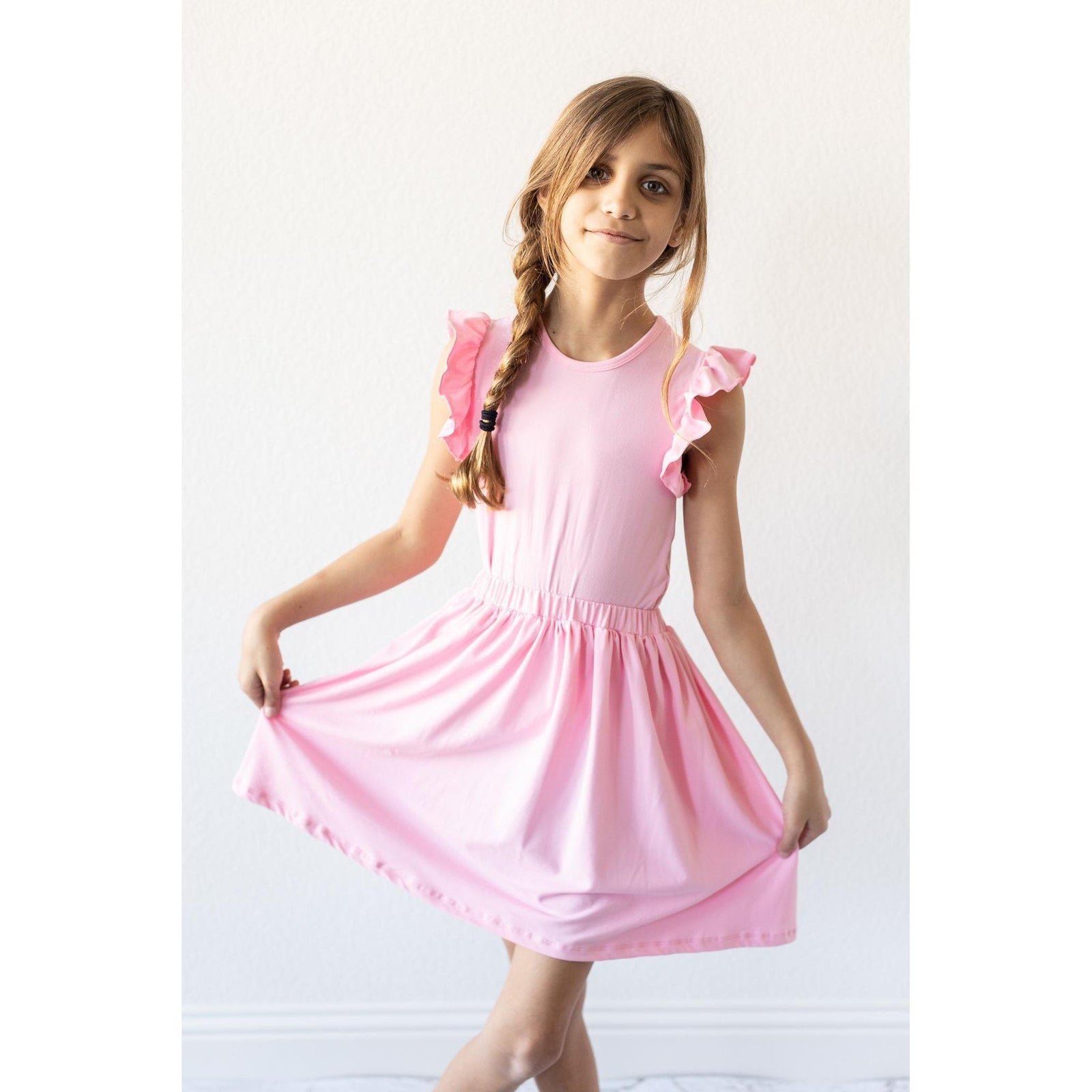 Bubblegum Pink S/S Ruffle Tee