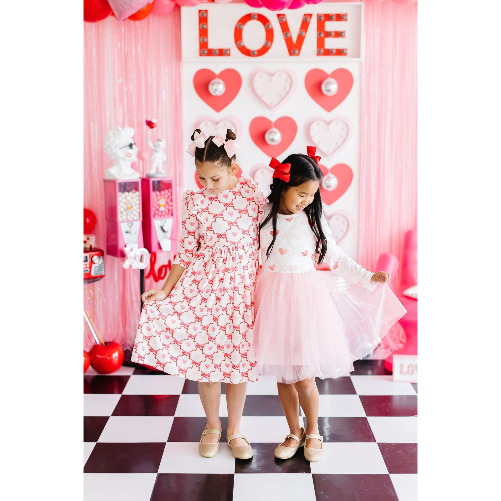 Lovebug 3/4 Sleeve Ruffle Twirl Dress