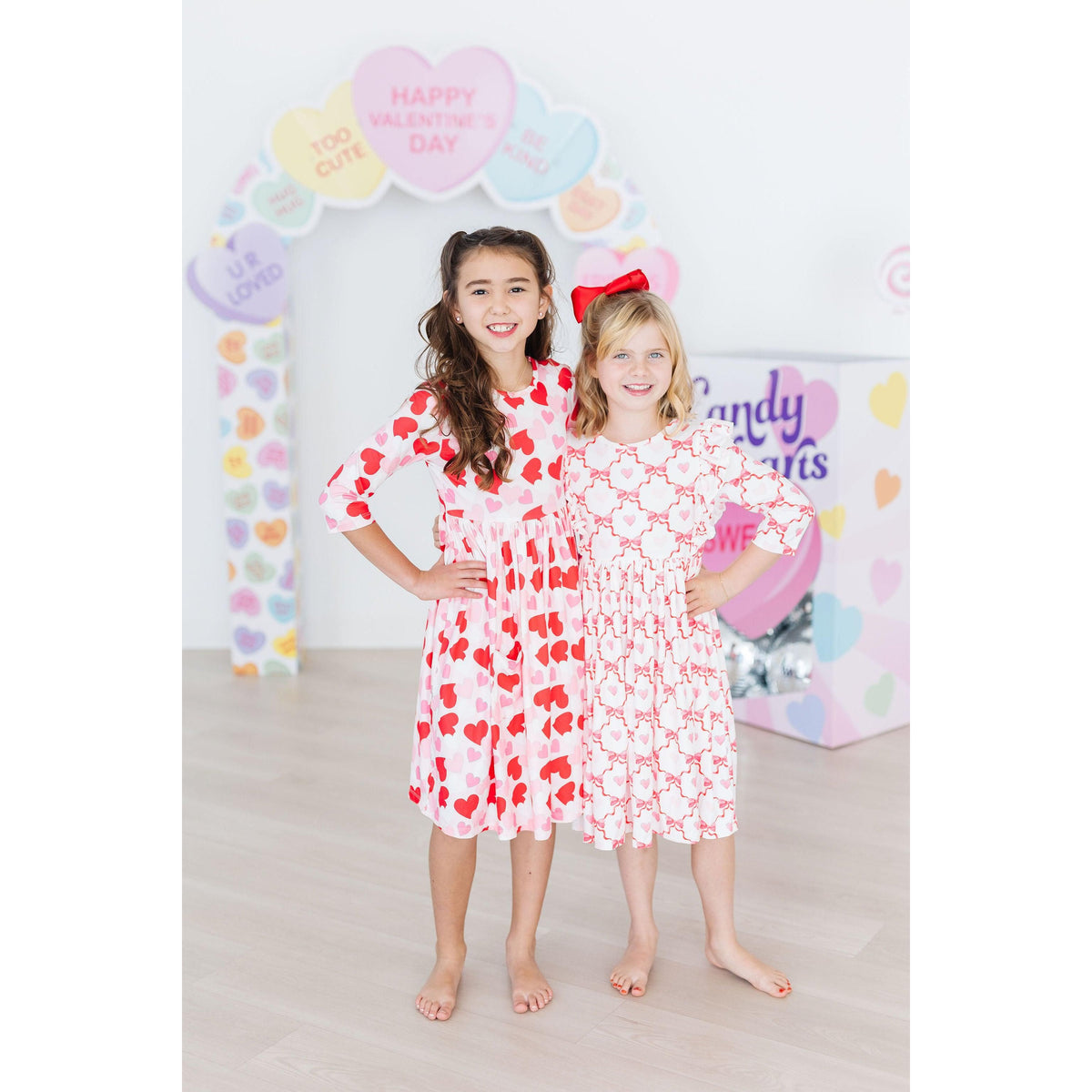 Lovebug 3/4 Sleeve Ruffle Twirl Dress