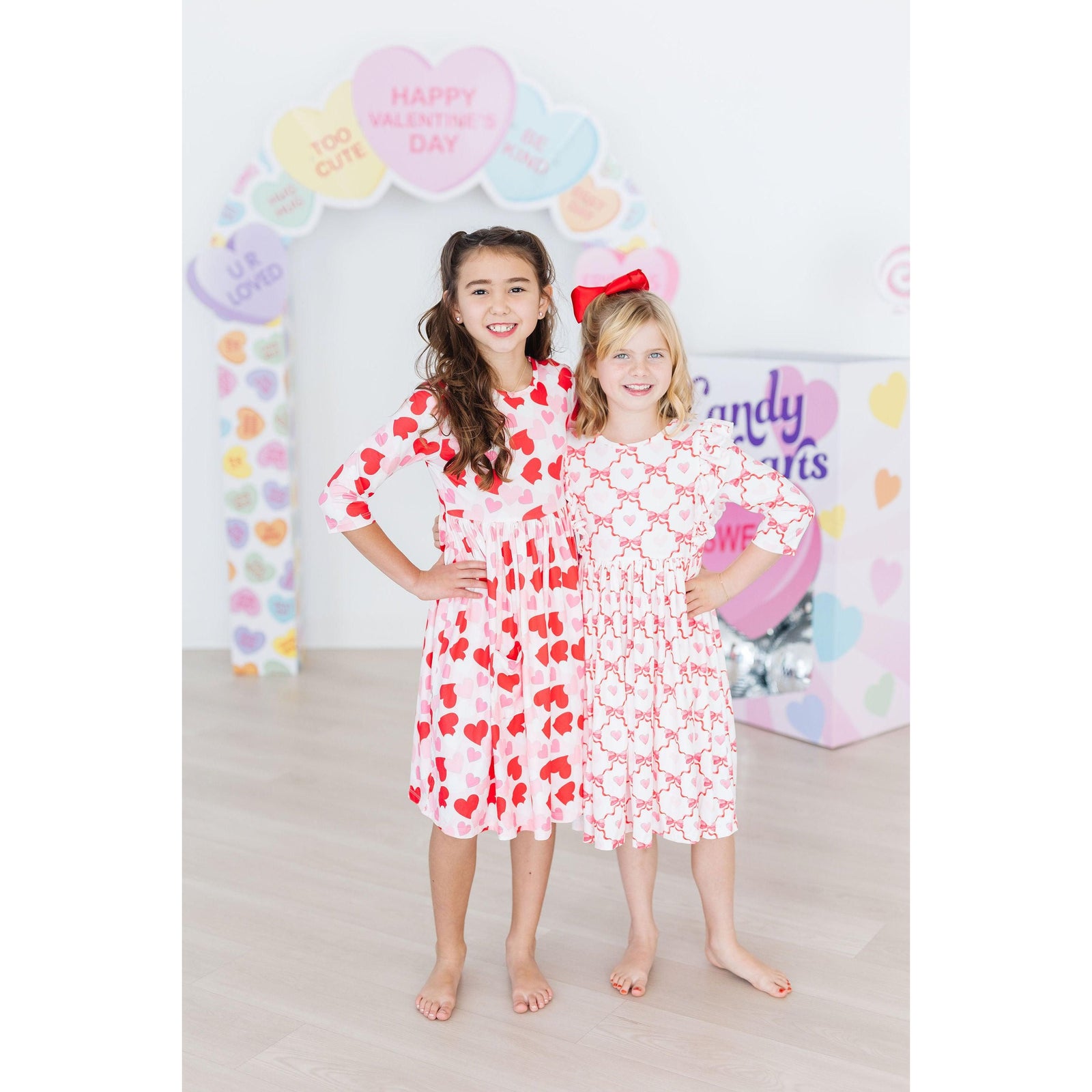 Lovebug 3/4 Sleeve Ruffle Twirl Dress