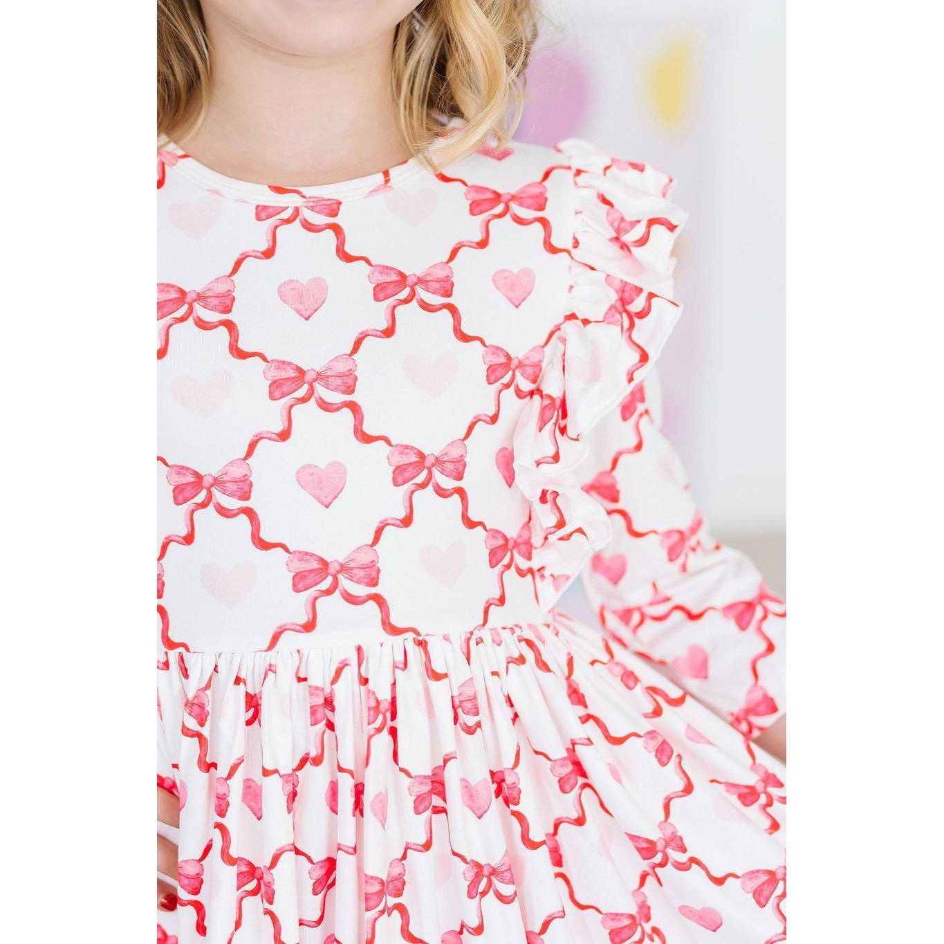 Lovebug 3/4 Sleeve Ruffle Twirl Dress