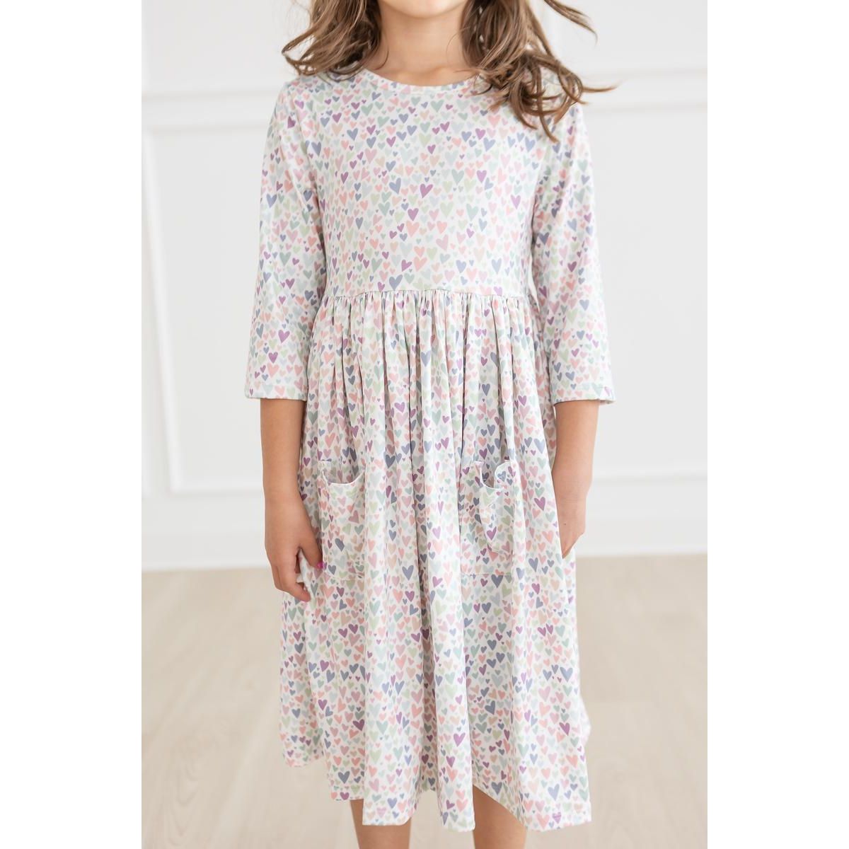 One in a Million 3/4 Sleeve Pocket Twirl Dress
