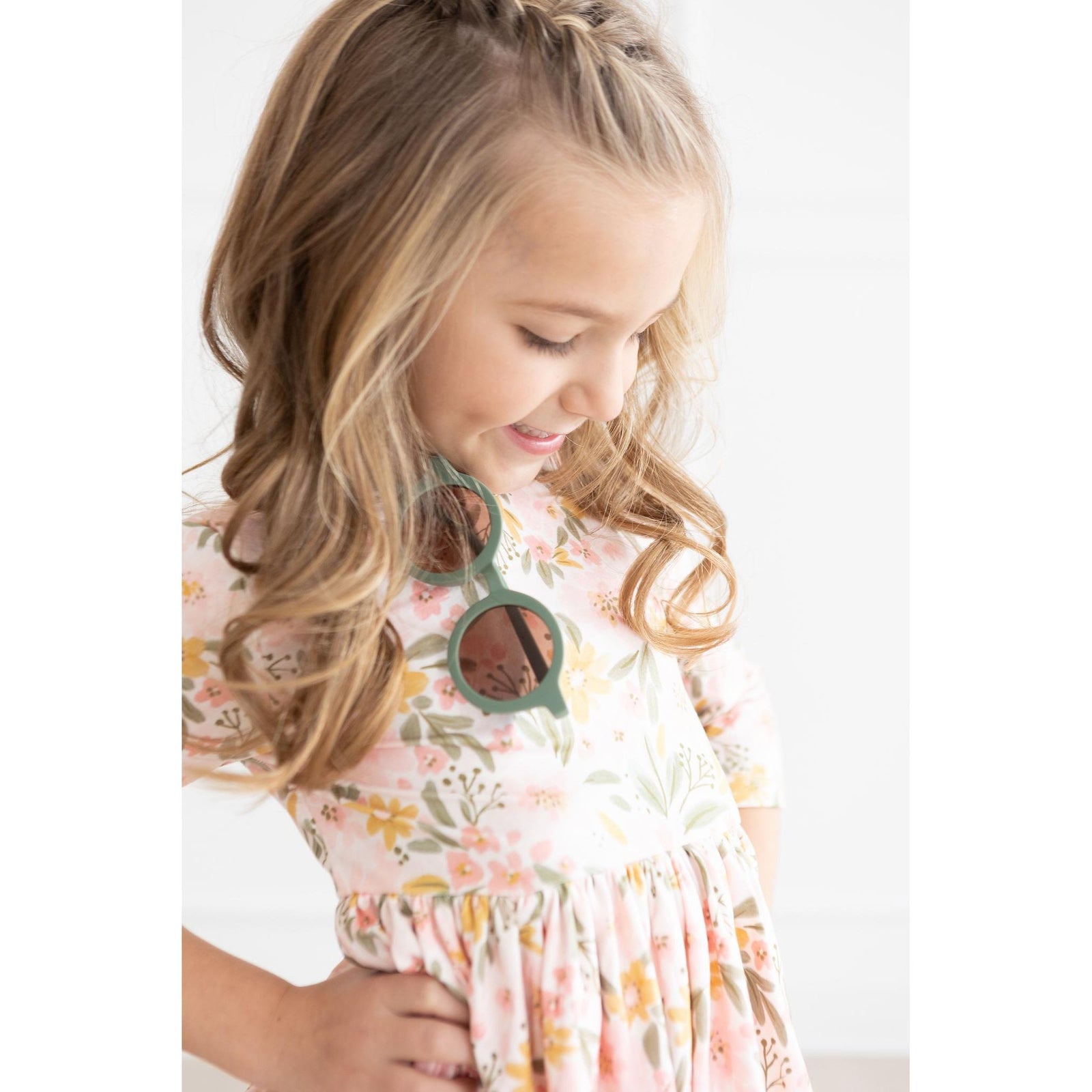 Pretty Peachy 3/4 Sleeve Pocket Twirl Dress