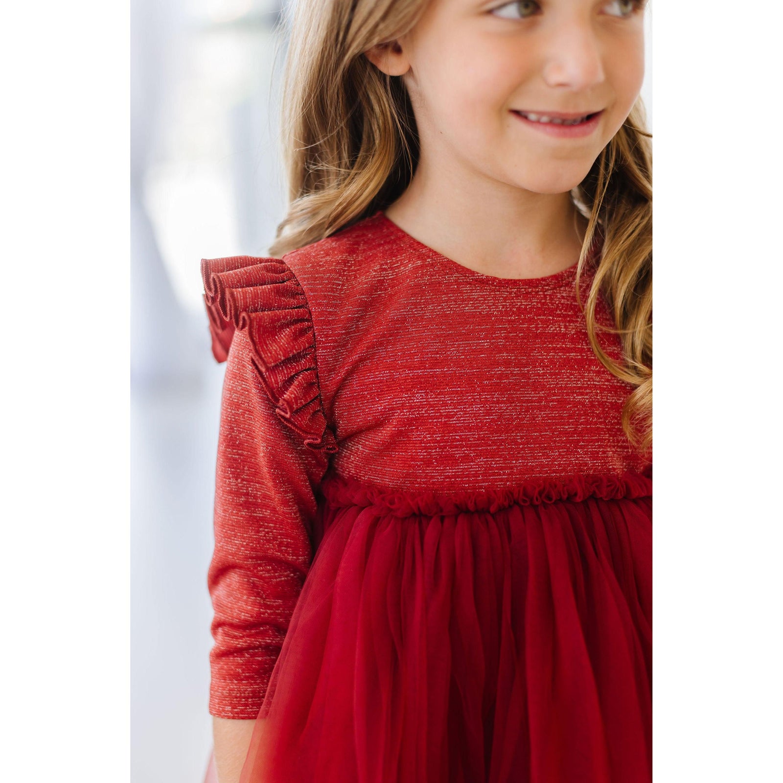 Pumpkin Spice Shimmer 3/4 Sleeve Tutu Dress