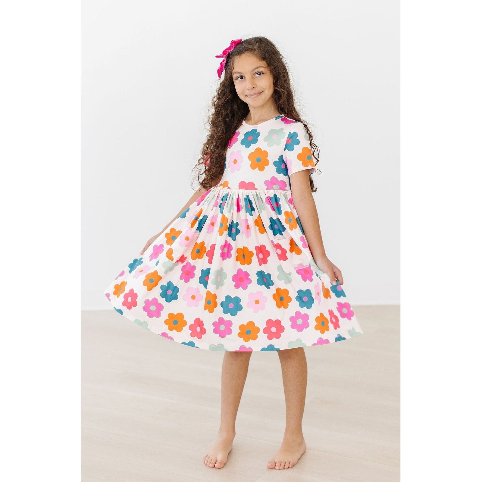 Retro Floral S/S Pocket Twirl Dress