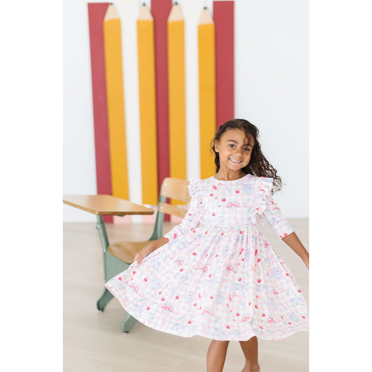 School Days 3/4 Ruffle Twirl Dress