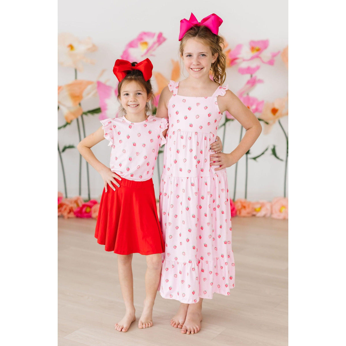 Sweet Strawberries Ruffle Maxi Dress