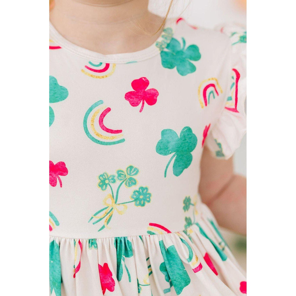 Top of the Mornin' Flutter Sleeve Twirl Dress