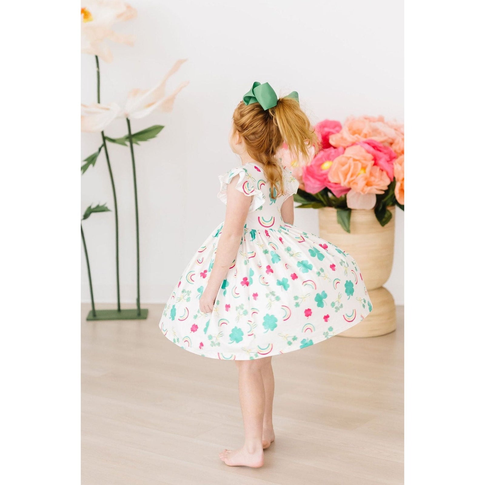 Top of the Mornin' Flutter Sleeve Twirl Dress