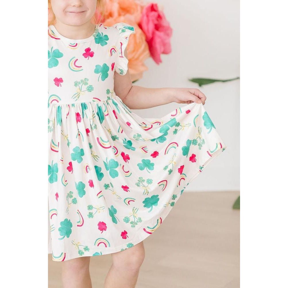 Top of the Mornin' Flutter Sleeve Twirl Dress
