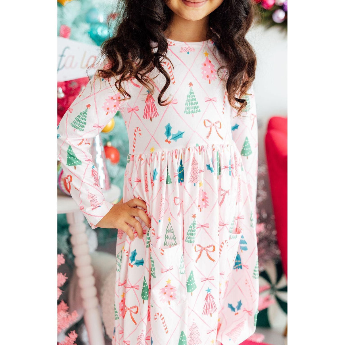 Very Merry L/S Pocket Twirl Dress