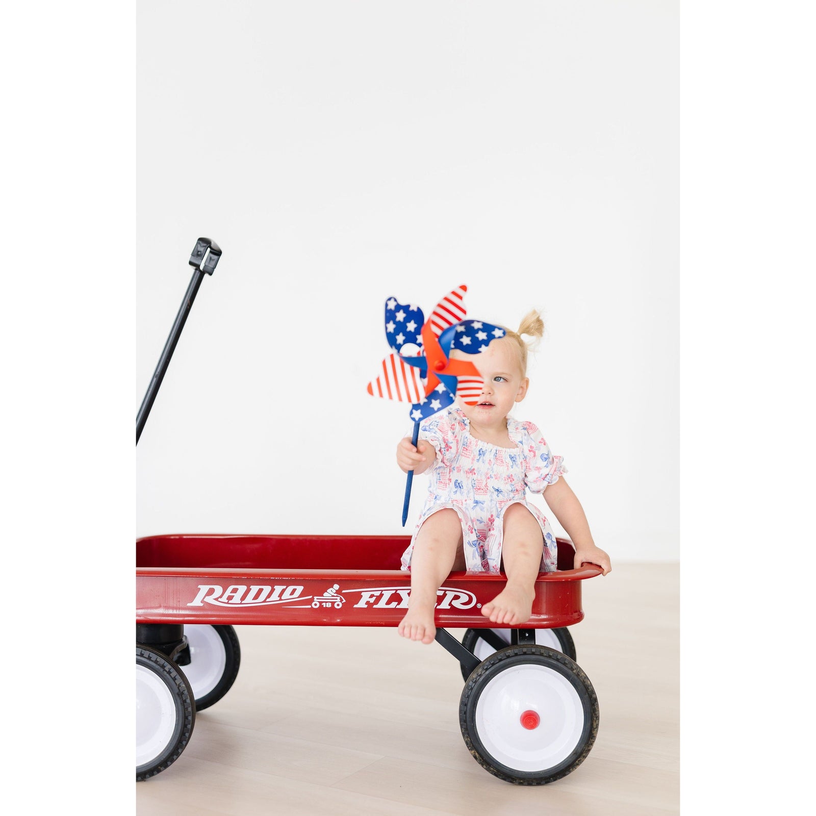 Vintage Flags Smocked Ruffle Dress
